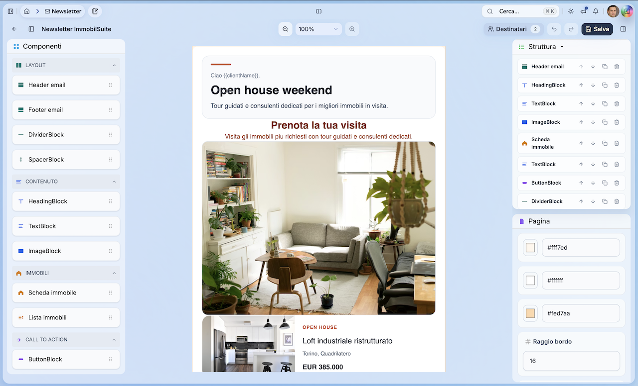 Editor contratti ImmobilSuite